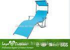 Moisture - Proof Blue Comfortable Folding Beach Chair With Canopy Portable