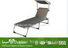Anti - Aging Modern Multi Position Beach Chair With Awning Plastic Corner / Legs
