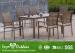Outdoor Faux Wood Patio Furniture With Aremrest Backyard Dining Sets Alum Frame