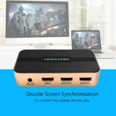 High quality HDMI Splitter 1 in 2 out HDMI Switch HDMI Switcher 1x2 HDMI 1 Input 2 Output Splitter for XBOX 360 PS3 PS4