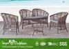 Alum Big Round Rattan Sofa 4PC Patio Seating Sets Indoor Outdoor Furniture Light Weight Feature