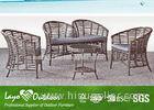 Alum Big Round Rattan Sofa 4PC Patio Seating Sets Indoor Outdoor Furniture Light Weight Feature