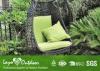 Cushioned Rattan Hanging Swing Chair For Outside Powder Coated Frame Hanging Wicker Egg Chair