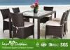 OEM UV - Resistant Patio Dining Furniture With Square Glass Table Top 7pcs