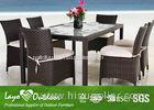 OEM UV - Resistant Patio Dining Furniture With Square Glass Table Top 7pcs
