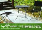 Rustic Steel Patio Outdoor Furniture Garden Table And Chairs Set Black / Brown Color