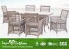 Wicker Garden Furniture 7 Piece Outdoor Patio Dining Set Europe Style Ajustable Size