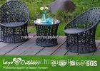 Small Pool Patio Furniture With PE Rattan Wicker Table Chairs Anti - Aging Feature