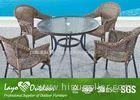 Customized Outdoor Patio Furniture Dining Sets With Round Table And Chairs Powder Coated Frame
