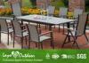 Wooden Extendable Dining Table Set Outside Garden Furniture Powder Coated Frame