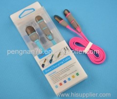 High Qaulity Micro USB 2 in 1 Sync Data Charger Cable for Smartphone