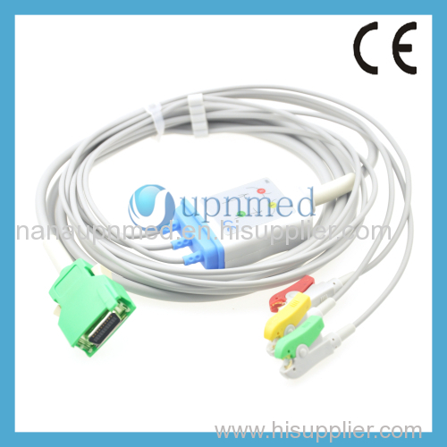 Nihon Kohden OPV-1500 JC-103T ecg cable with 3-lead clip