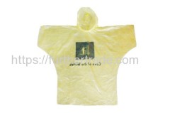 R-1095 YELLOW PE DISPOSABLE RAIN LIGHTWEIGHT WATERPROOF JACKET