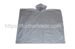 R-1020A-PEVA-03 SILVER PEVA DISPOSABLE RAIN PONCHOS FOR MEN