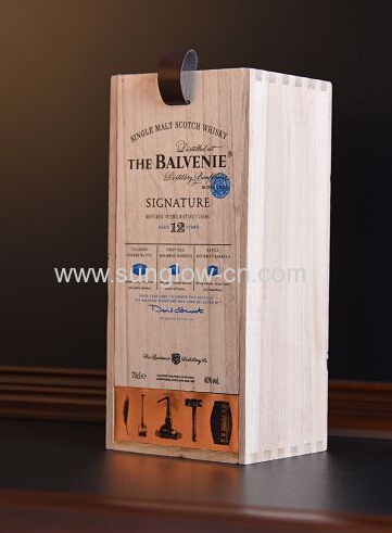 Paulownia wood wine bottle box  