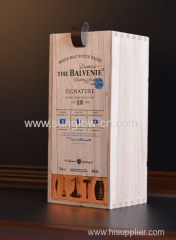 Paulownia wood wine bottle box