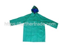 R-1057-1 GREEN AND BLUE REVERSIBLE PVC VINYL RAIN BEST WATERPROOF JACKET