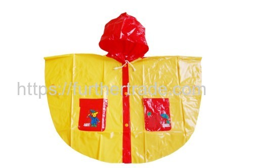 R-1020K-1006 RED AND YELLOW SHINY PVC VINYL GIRLS RAINCOATS