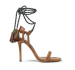 Fashion camel ankle strap stiletto heel sandals