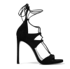 New style black ankle wrap stiletto heel sandals