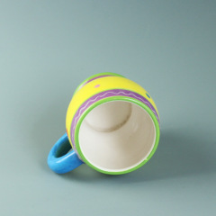 Rotundity ceramic big coffee mug with big handle for decorative