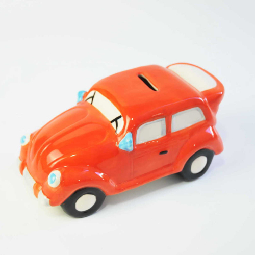 Car Shape Secure Kid Money Box with Orange or Pink Color