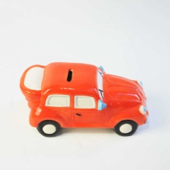 Car Shape Secure Kid Money Box with Orange or Pink Color