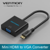 Mini HDMI to VGA Adapter Converter with Audio Interface and Power Supply for Xbox 360 PS3 PS4 Camera DV Tablet H