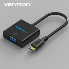 Mini HDMI to VGA Adapter Converter with Audio Interface and Power Supply for Xbox 360 PS3 PS4 Camera DV Tablet H