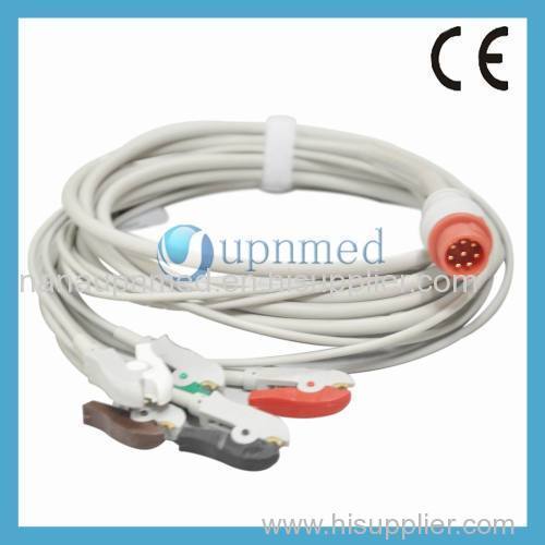 Bionet BM3 one piece ECG cable with lead wires 8 pins
