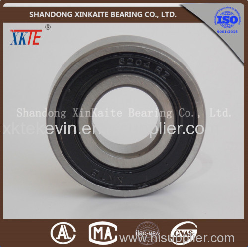 XKTE rubber seals grinding groove radial ball bearing 6204-2RZ C3/C4 for industrial machine from Shandong manufacturer