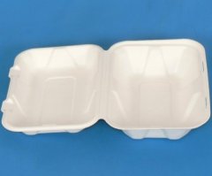 Bagasse disposable take-out food container compartment lunch box