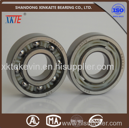 XKTE brand nylon retainer deep groove ball bearing for conveyor roller from china bearing manufacture