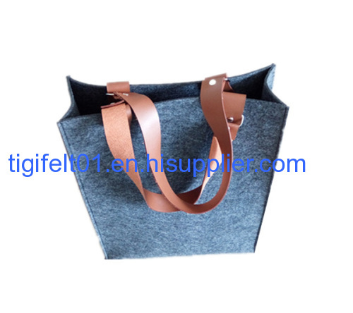 Popular felt bag with PU handle