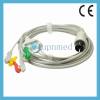 Universal direct connect 3 lead clip ECG cable