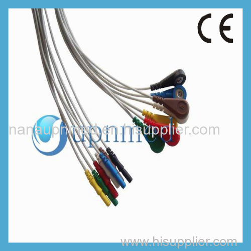 Holter 7 lead ecg lead wires snap