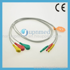 Holter 3-lead wires snap without shield