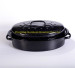 18 inch oval roaster pan cast iron enamel cookware turkey pan