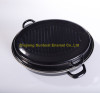 large capacity cast iron enamel cookware turkey roaster pan