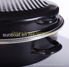 heavy-duty black painted enamel roaster pan for Thanks-giving Day