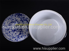 5QT white+blue color painted cast iron enamel soup pot