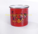 red color 8*8cm dimension cast iron enamel travel mug