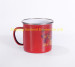 red color 8*8cm dimension cast iron enamel travel mug