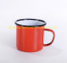 red color 8*8cm dimension cast iron enamel travel mug