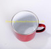 red color 8*8cm dimension cast iron enamel travel mug