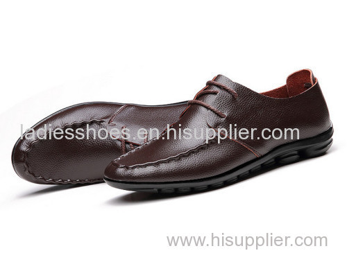 genuine leather business flat shoes