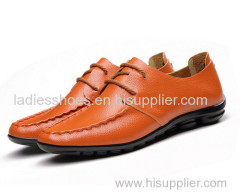 genuine leather flat business shoes