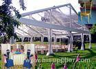 Temporary Aluminum Frame Clear Outdoor Tent With Table / Chair / Chandelier