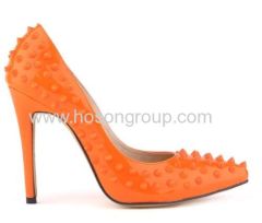 New style pointed toe high heel shoes with rivets