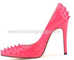 New style pointed toe high heel shoes with rivets